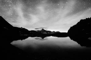 photography, Monochrome, Water, Night, Lake, Reflection, Landscape