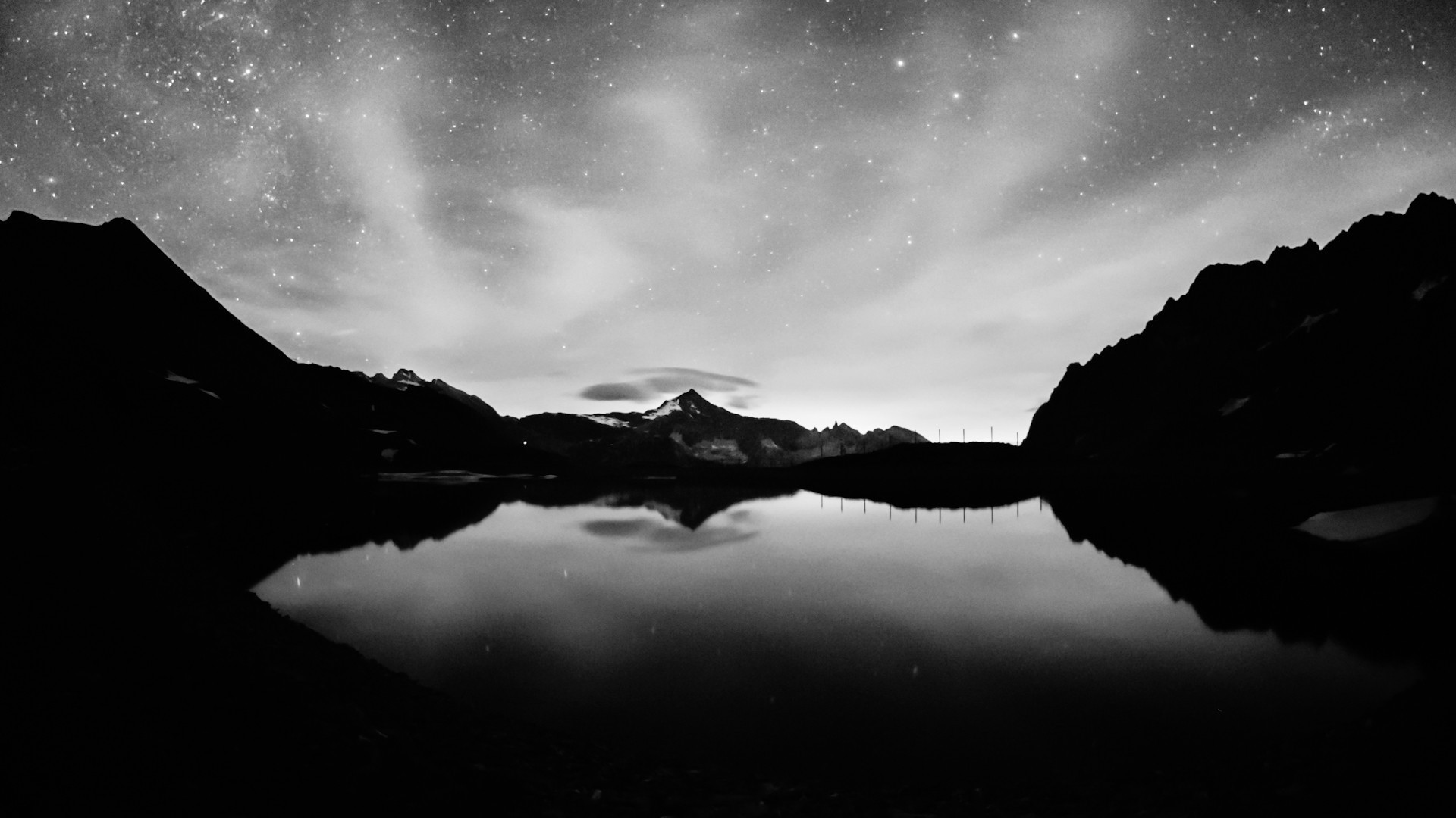 Photography Monochrome Water Night Lake Reflection Landscape