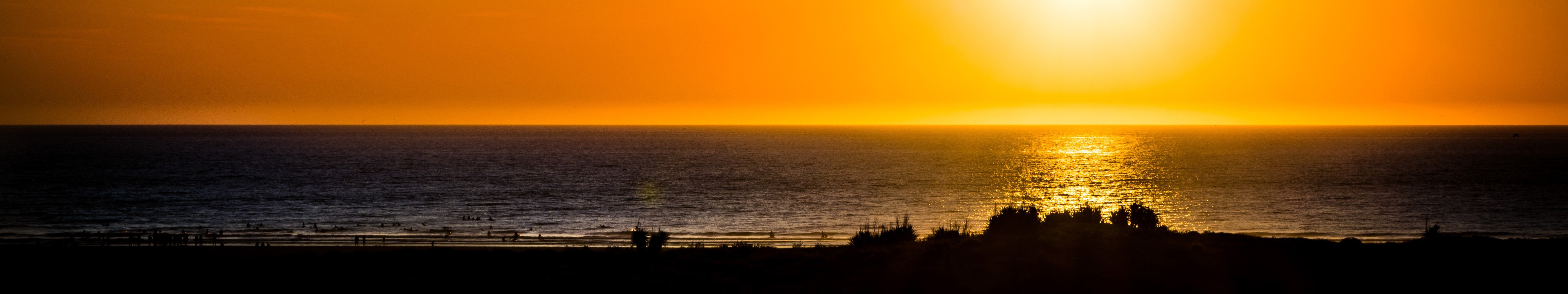 landscape, Triple Screen, Sunset Wallpaper