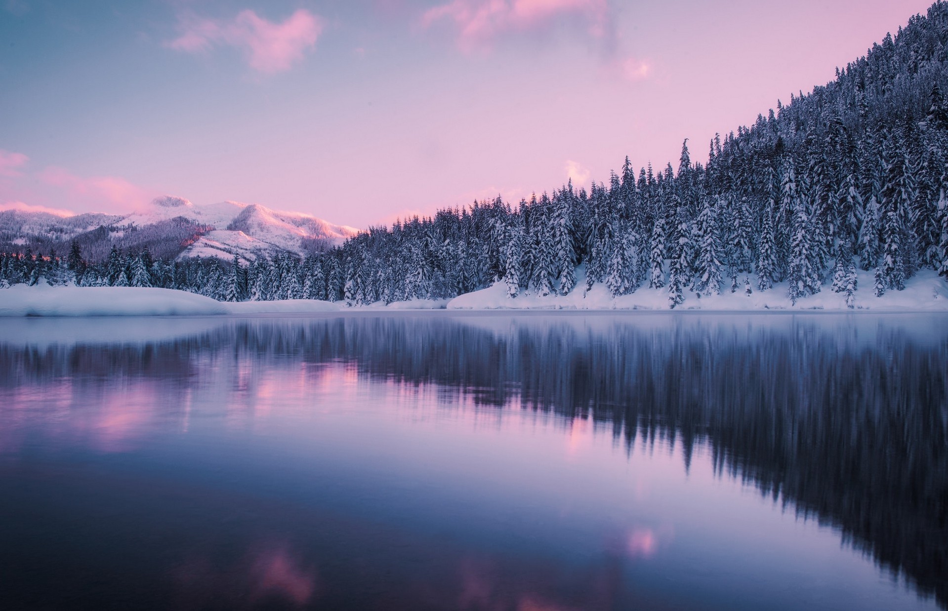 landscape, Winter, Lake Wallpaper