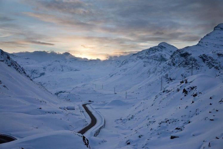 landscape, Road, Winter, Mountain HD Wallpaper Desktop Background