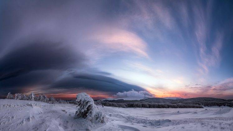 winter, Clouds, Snow, Nature, Landscape HD Wallpaper Desktop Background