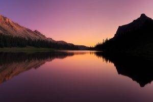 photography, Nature, Landscape, Water, Lake, Sunset, Trees, Mountain