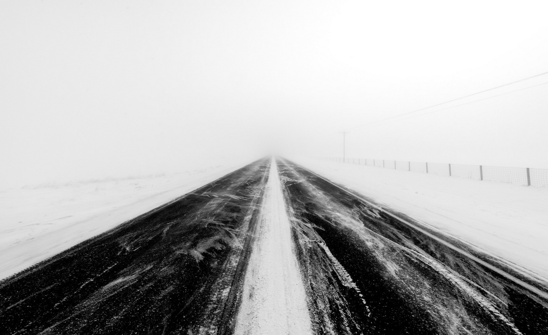 road, Winter, Landscape, Snow Wallpaper