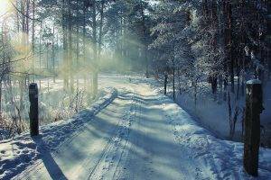 winter, Landscape, Snow, Nature, Cyrillic