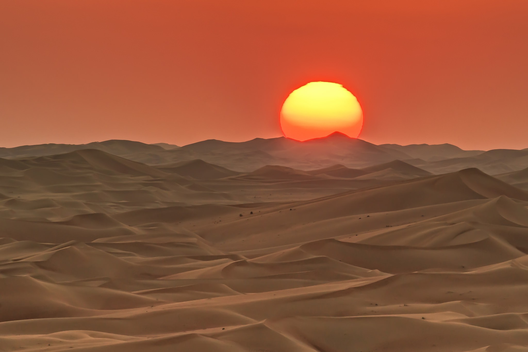 Sun, Desert, Landscape Wallpaper