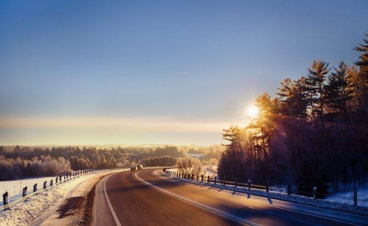 sunlight, Winter, Landscape, Road HD Wallpaper Desktop Background