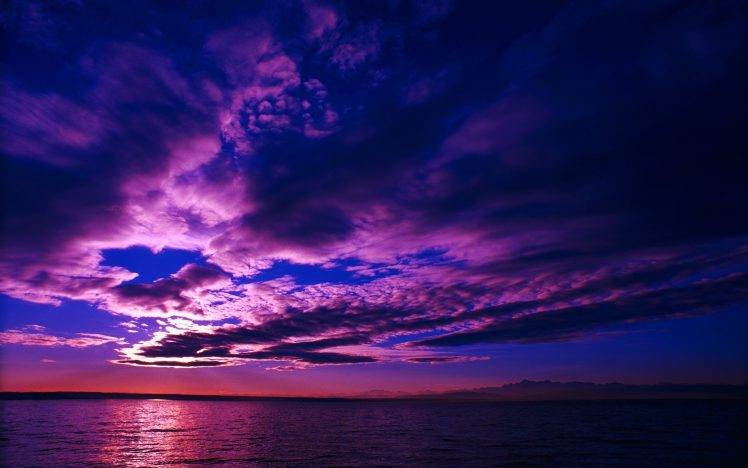 nature, Landscape, Water, Clouds, Sea, Sunset, Horizon, Reflection HD Wallpaper Desktop Background
