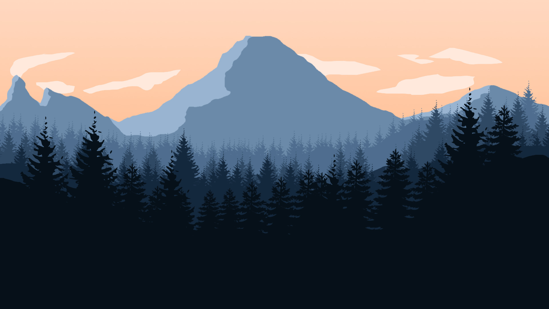 Firewatch, Mountains, Forest, Sky, Landscape, Artwork Wallpaper