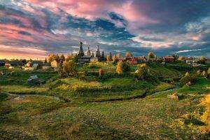 landscape, Archangelsk, Fall, Njonoksa, Village