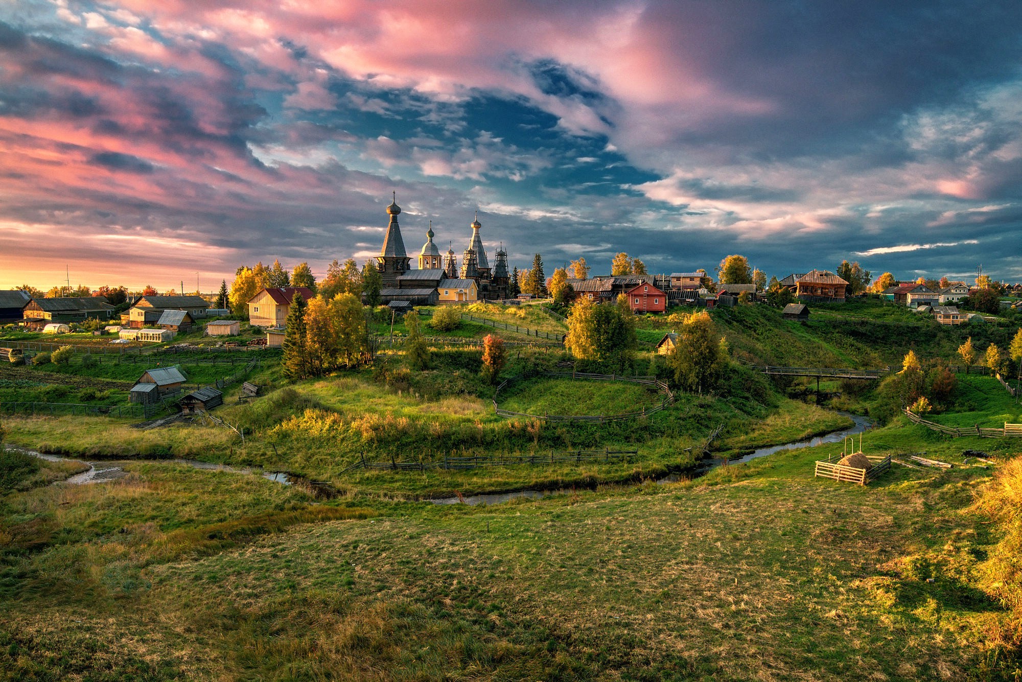 landscape, Archangelsk, Fall, Njonoksa, Village Wallpapers ...
