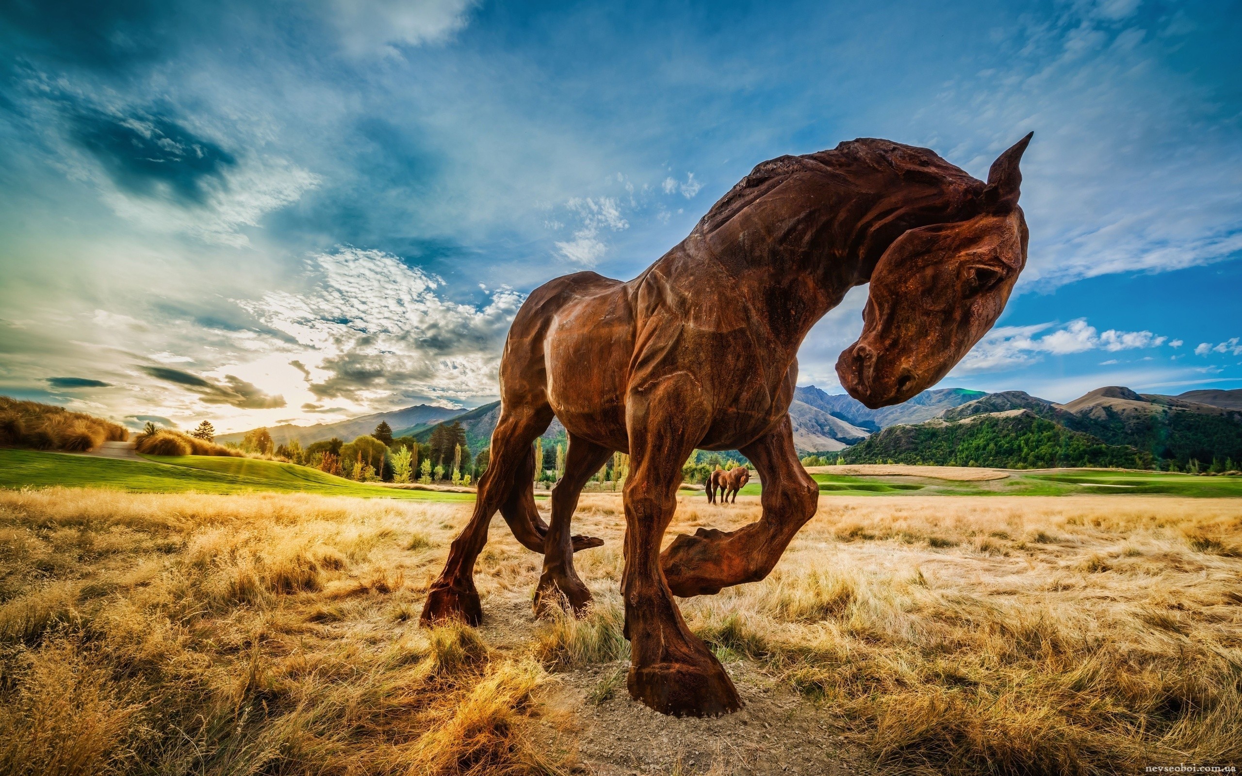 horse, Nature, Landscape, HDR, Sculpture Wallpaper