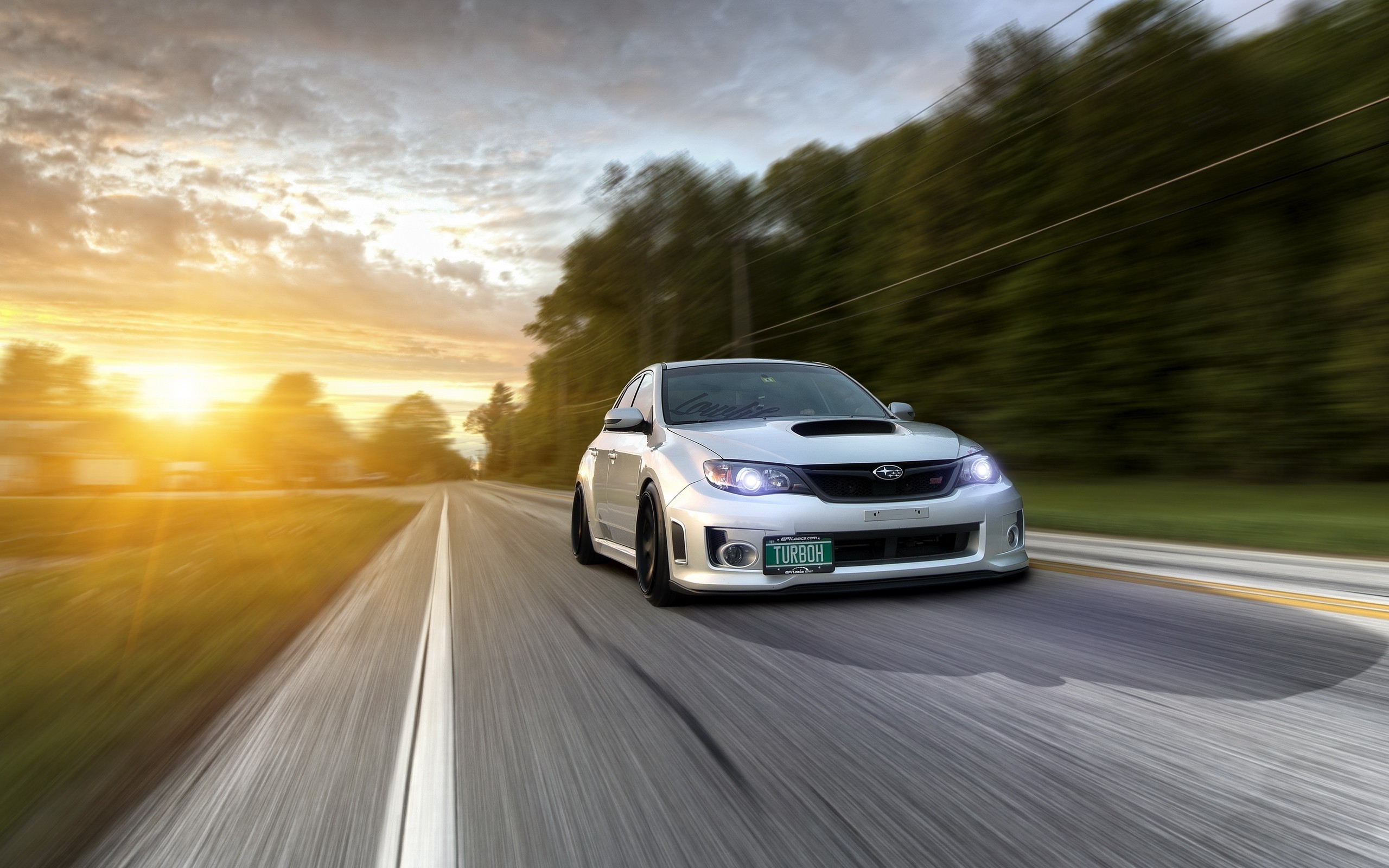 Subaru, Impreza, Sunlight, Low, Stance, Motion Blur Wallpaper
