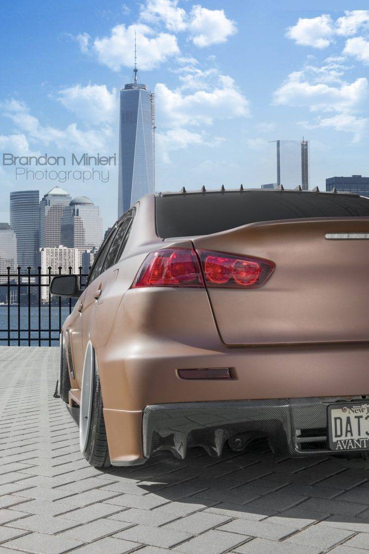 Mitsubishi Lancer Evo X, Evolution, Mitsubishi Lancer, Mitsubishi, Chocolate, Car HD Wallpaper Desktop Background