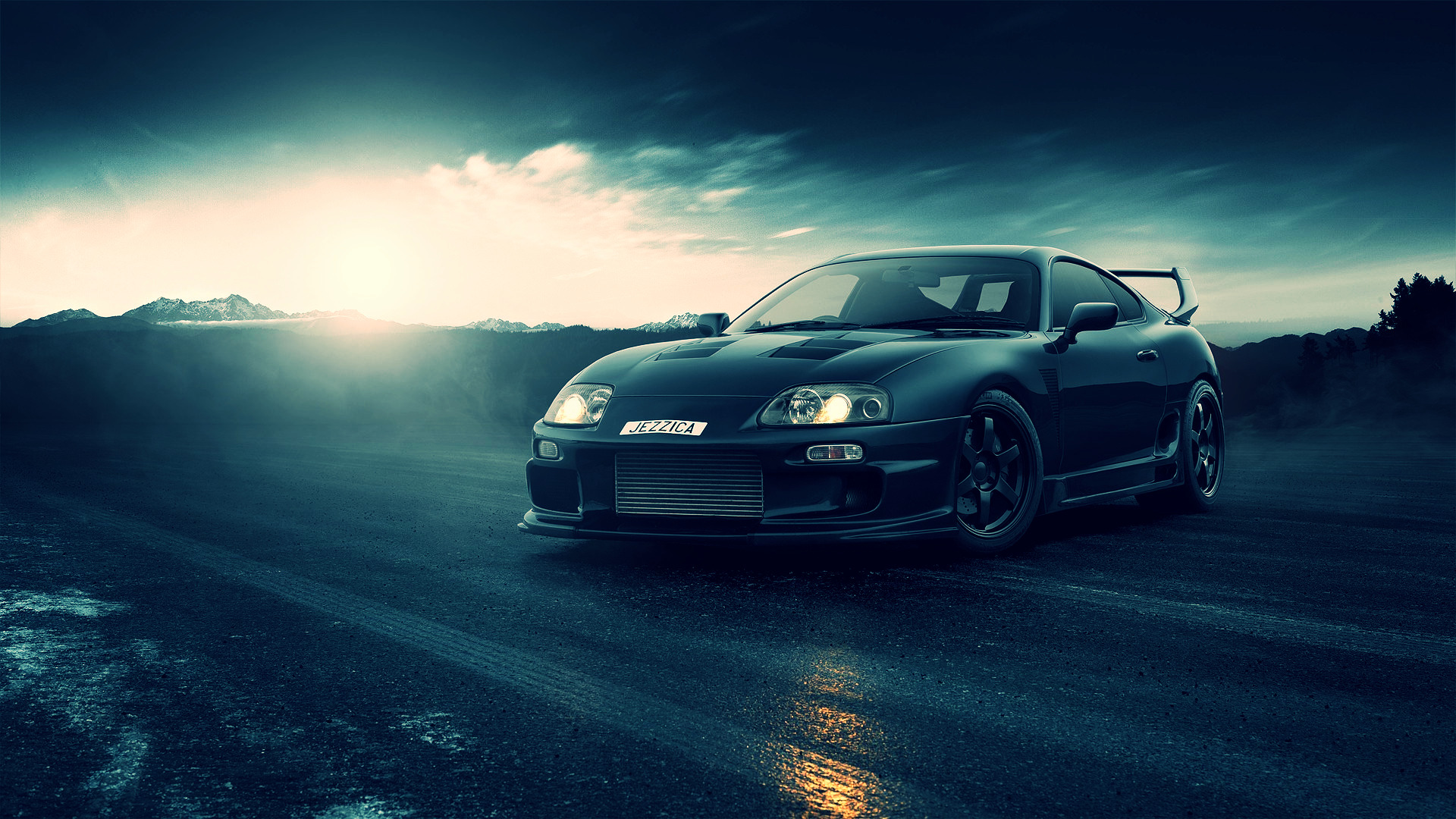 Toyota Supra, Black, Car Wallpaper