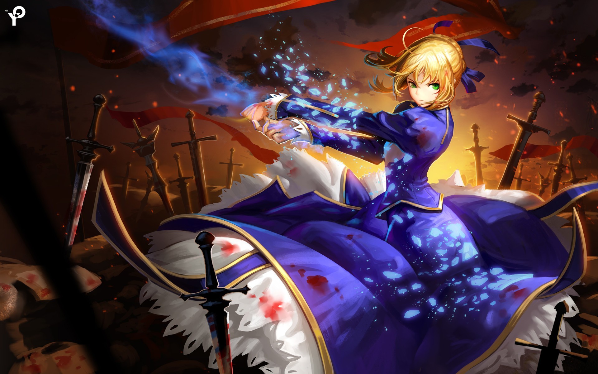 Fate Series, Saber, Blonde, Anime Girls, Anime, Green Eyes Wallpapers