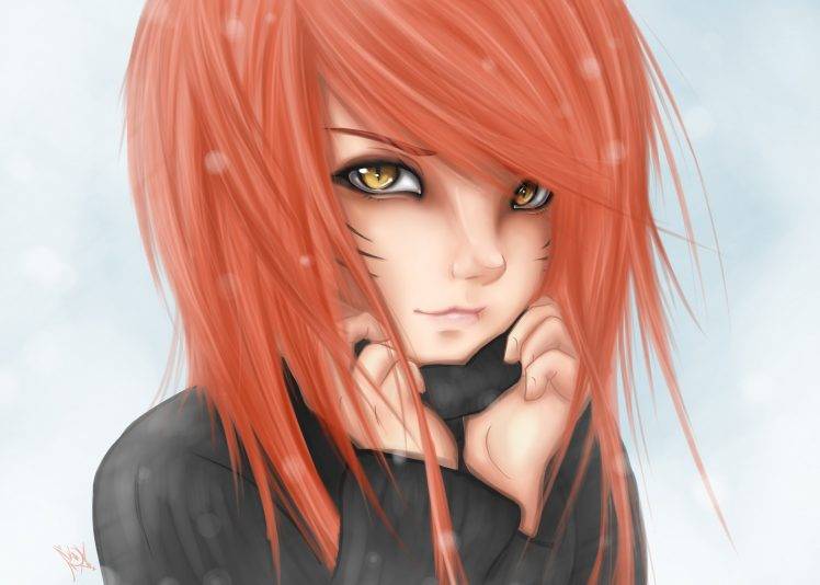 anime, Eyes, Face, Redhead, Cat like, Yellow Eyes HD Wallpaper Desktop Background