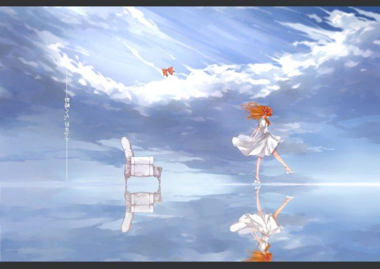 anime Girls, Water, Horizon, White Dress, Gekkan Shoujo Nozaki kun, Sakura Chiyo HD Wallpaper Desktop Background