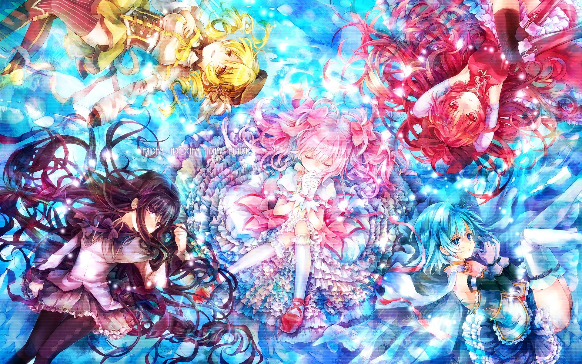 anime Girls, Anime, Mahou Shoujo Madoka Magica, Sakura Kyoko, Miki Sayaka, Kaname Madoka, Tomoe Mami, Akemi Homura Wallpaper