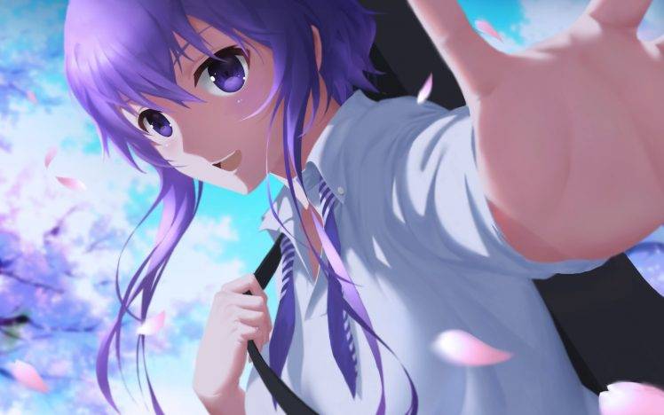 anime Girls, Anime, Saenai Heroine No Sodatekata, Hyoudou Michiru, Purple Eyes, Purple Hair HD Wallpaper Desktop Background