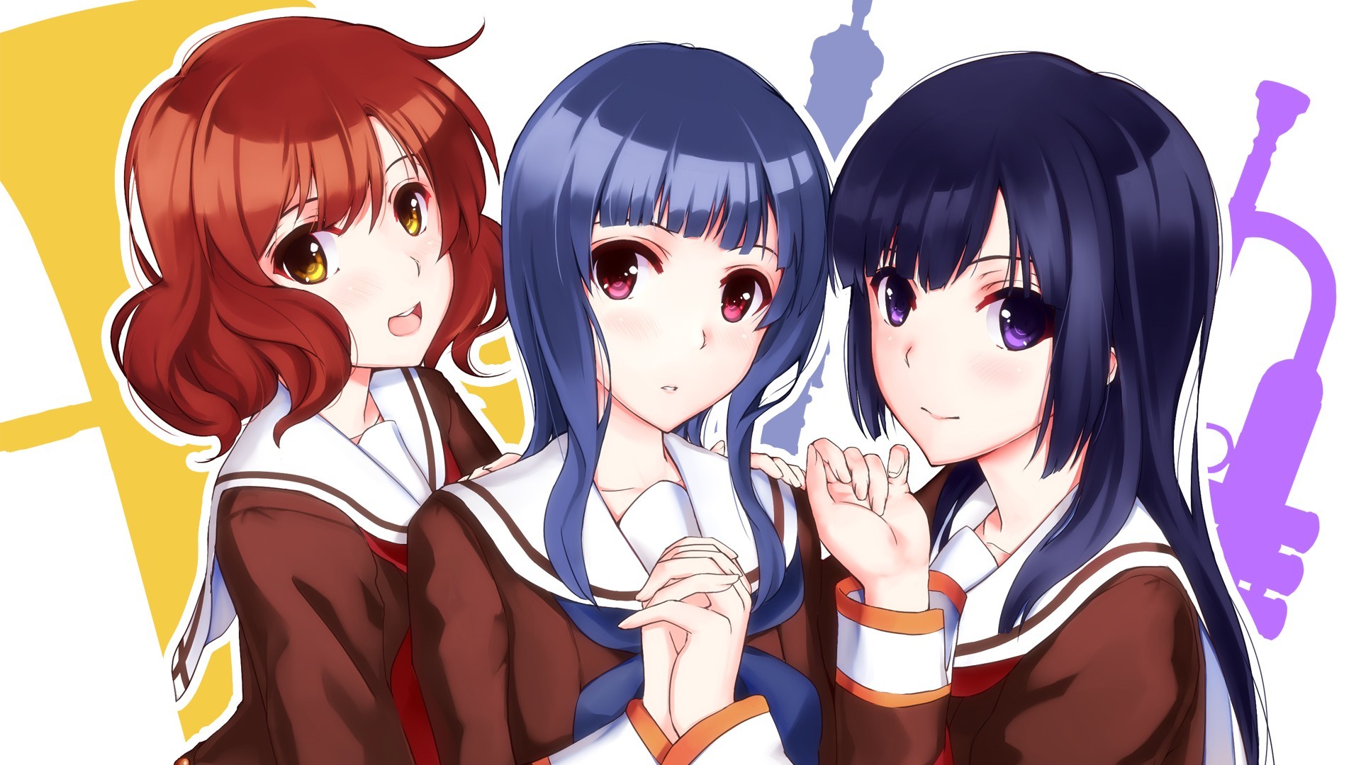 anime Girls, Anime, Hibike! Euphonium, Kousaka Reina, Oumae Kumiko, Yoroizuka Mizore, School Uniform Wallpaper