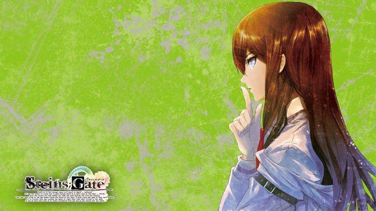 anime, Anime Girls, Steins;Gate, Redhead, Makise Kurisu, White Shirt, Tie, Blue Eyes HD Wallpaper Desktop Background