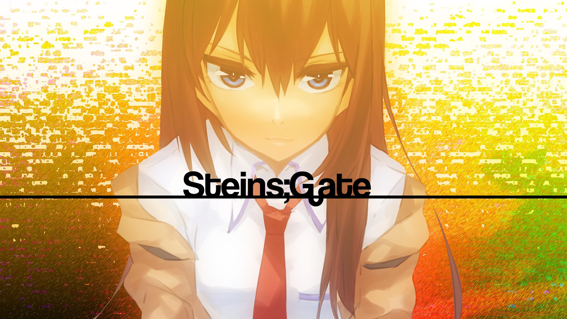 anime, Anime Girls, Steins;Gate, Redhead, Makise Kurisu, White Shirt, Tie, Blue Eyes Wallpaper