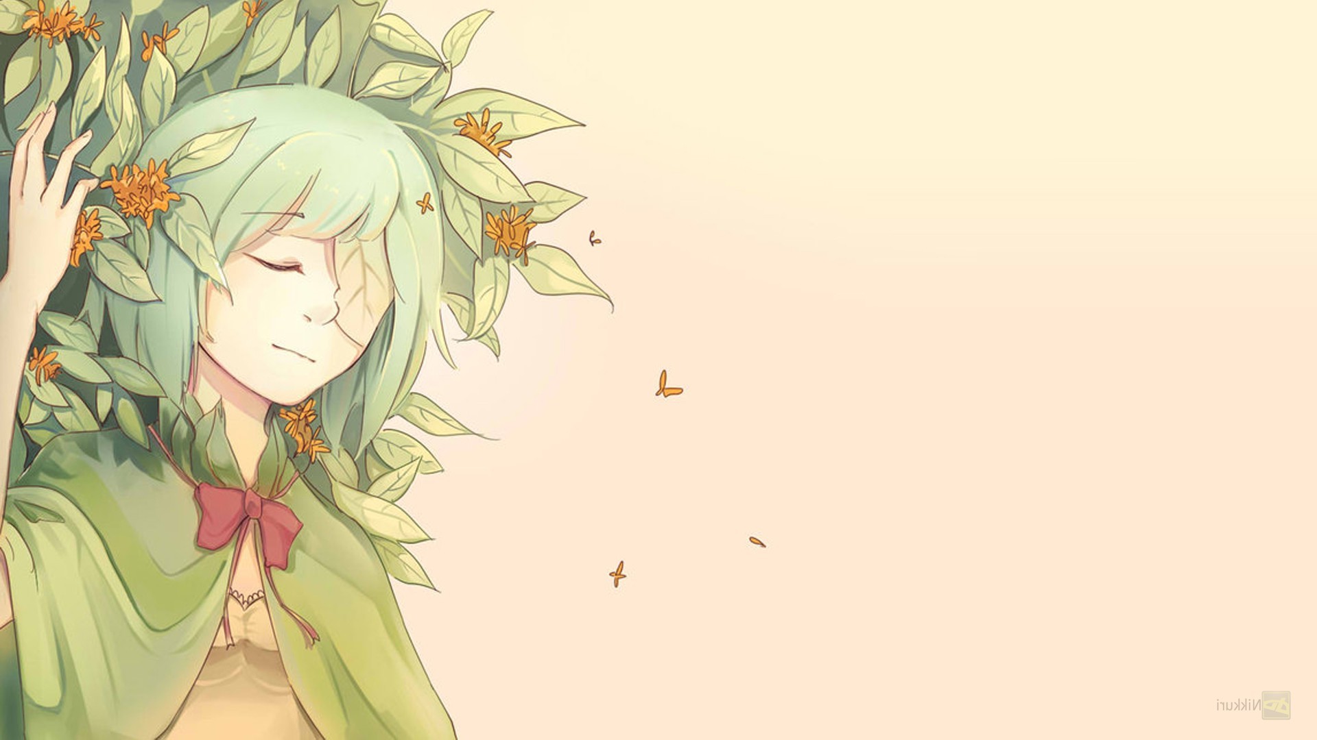 fall, Green, Original Characters Wallpaper