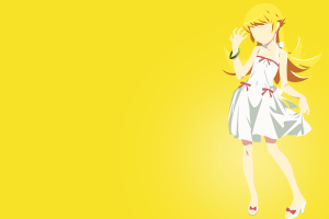 anime, Anime Girls, Oshino Shinobu, Long Hair, Blonde, Vector Art, Monogatari Series