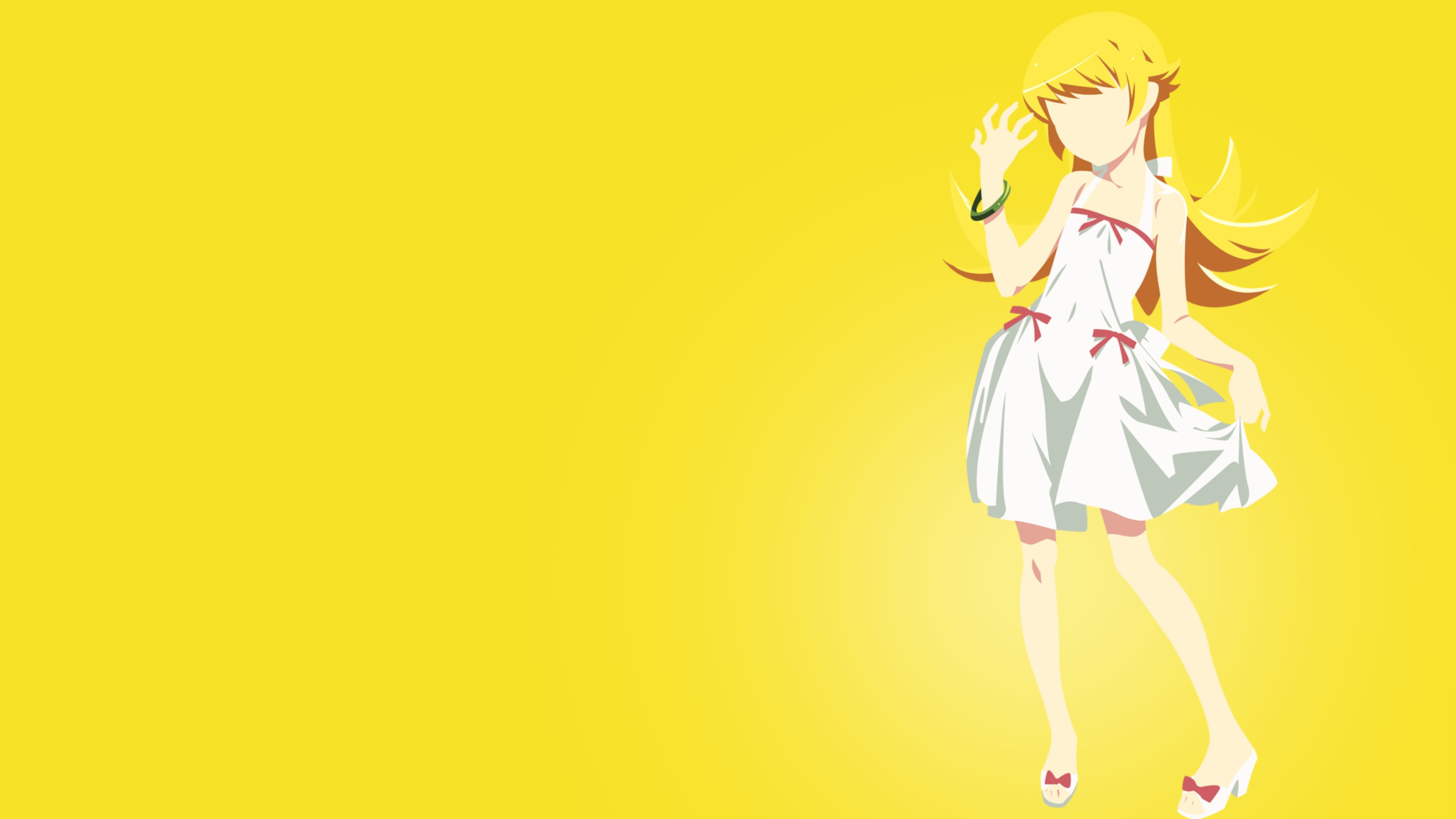 anime, Anime Girls, Oshino Shinobu, Long Hair, Blonde, Vector Art, Monogatari Series Wallpaper