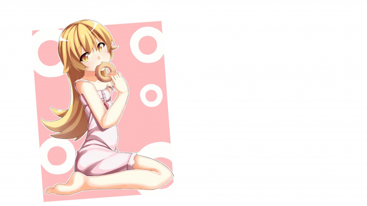 anime, Anime Girls, Oshino Shinobu, Long Hair, Blonde, Monogatari Series HD Wallpaper Desktop Background