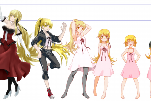 anime, Anime Girls, Oshino Shinobu, Long Hair, Blonde, Monogatari Series