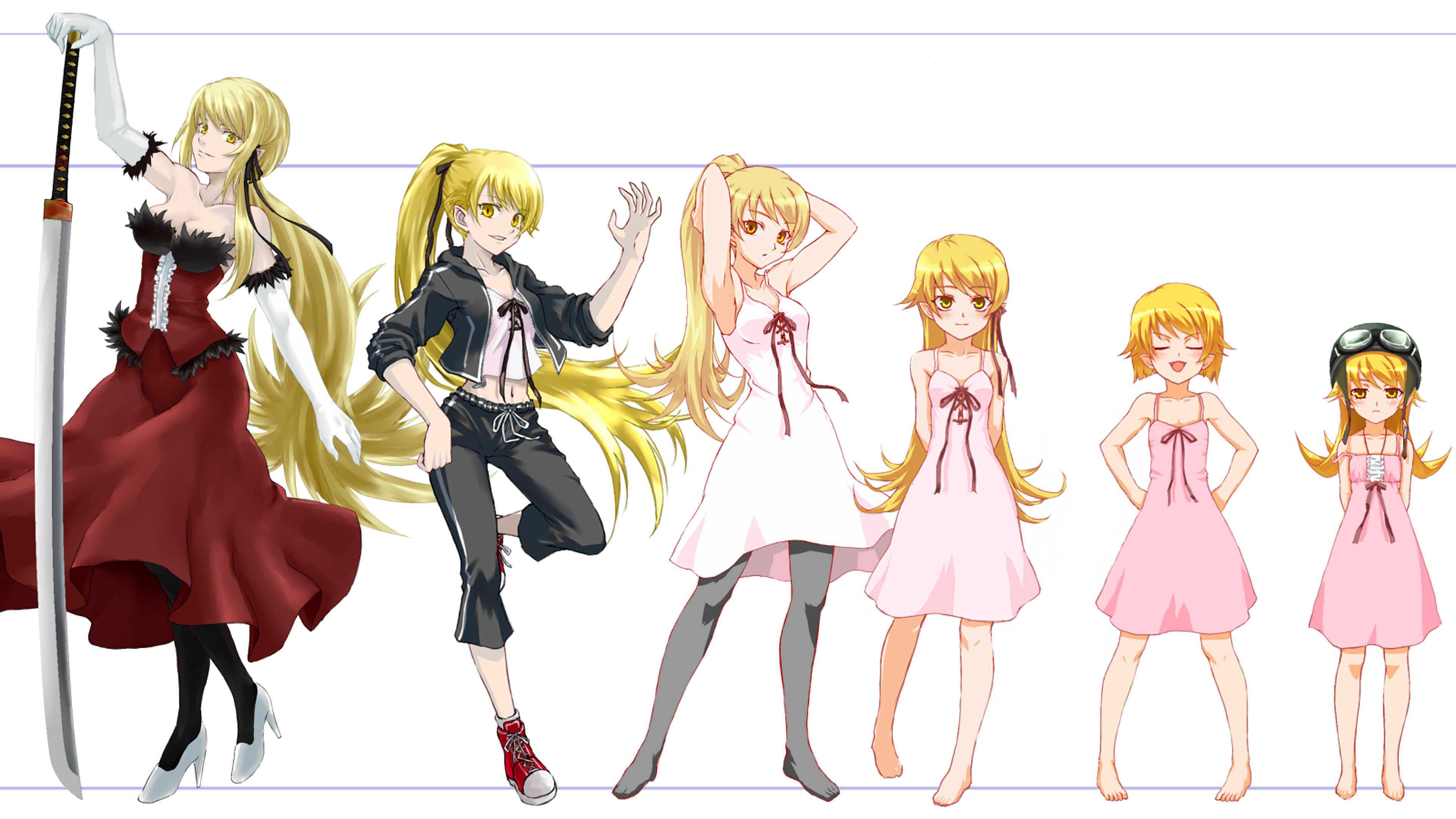anime, Anime Girls, Oshino Shinobu, Long Hair, Blonde, Monogatari Series Wallpaper