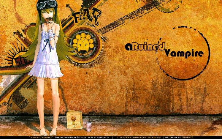 anime Girls, Anime, Oshino Shinobu, Blonde, Long Hair, Monogatari Series HD Wallpaper Desktop Background