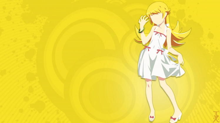 anime Girls, Anime, Oshino Shinobu, Blonde, Long Hair, Monogatari Series HD Wallpaper Desktop Background