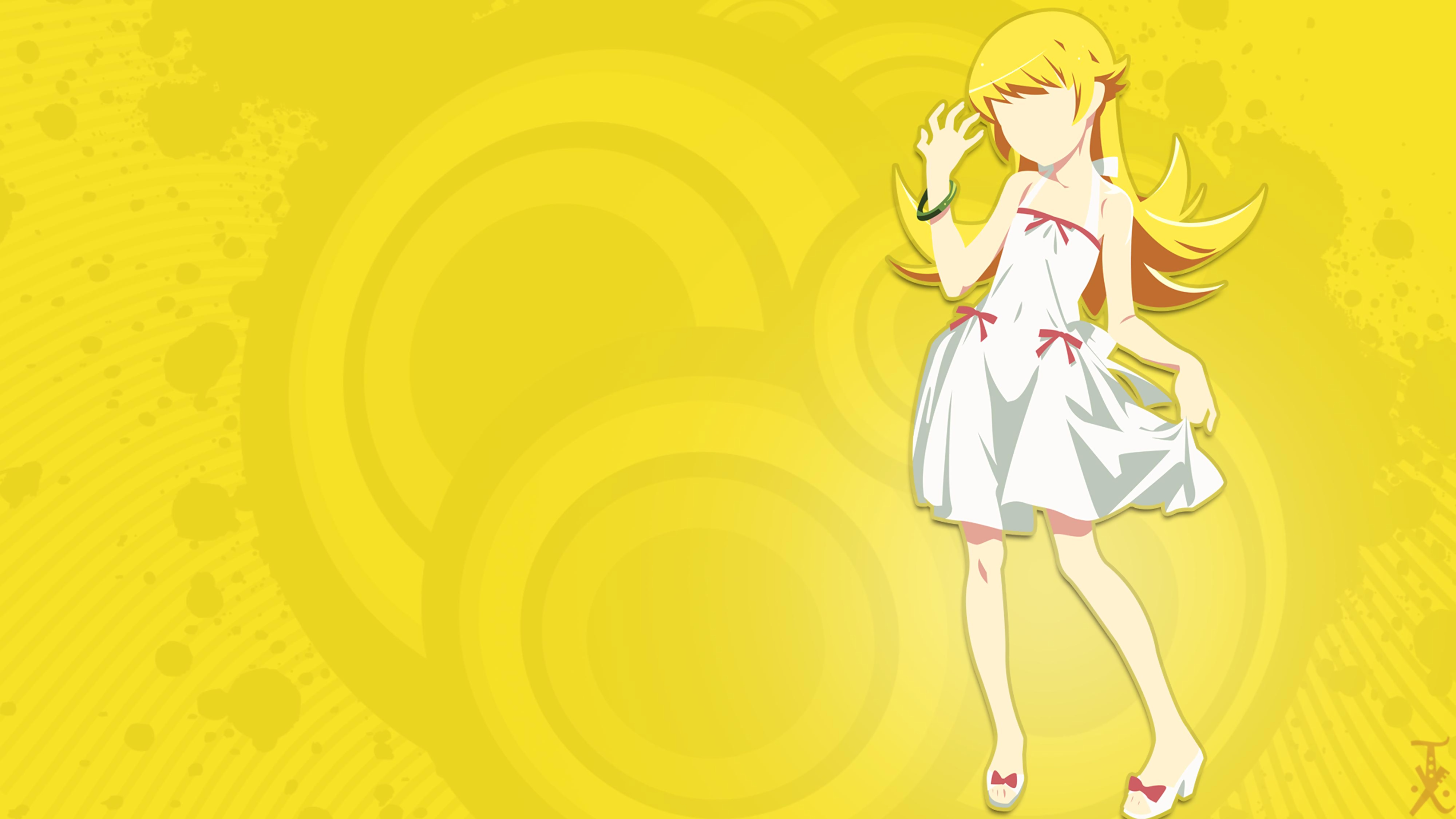 anime Girls, Anime, Oshino Shinobu, Blonde, Long Hair, Monogatari Series Wallpaper