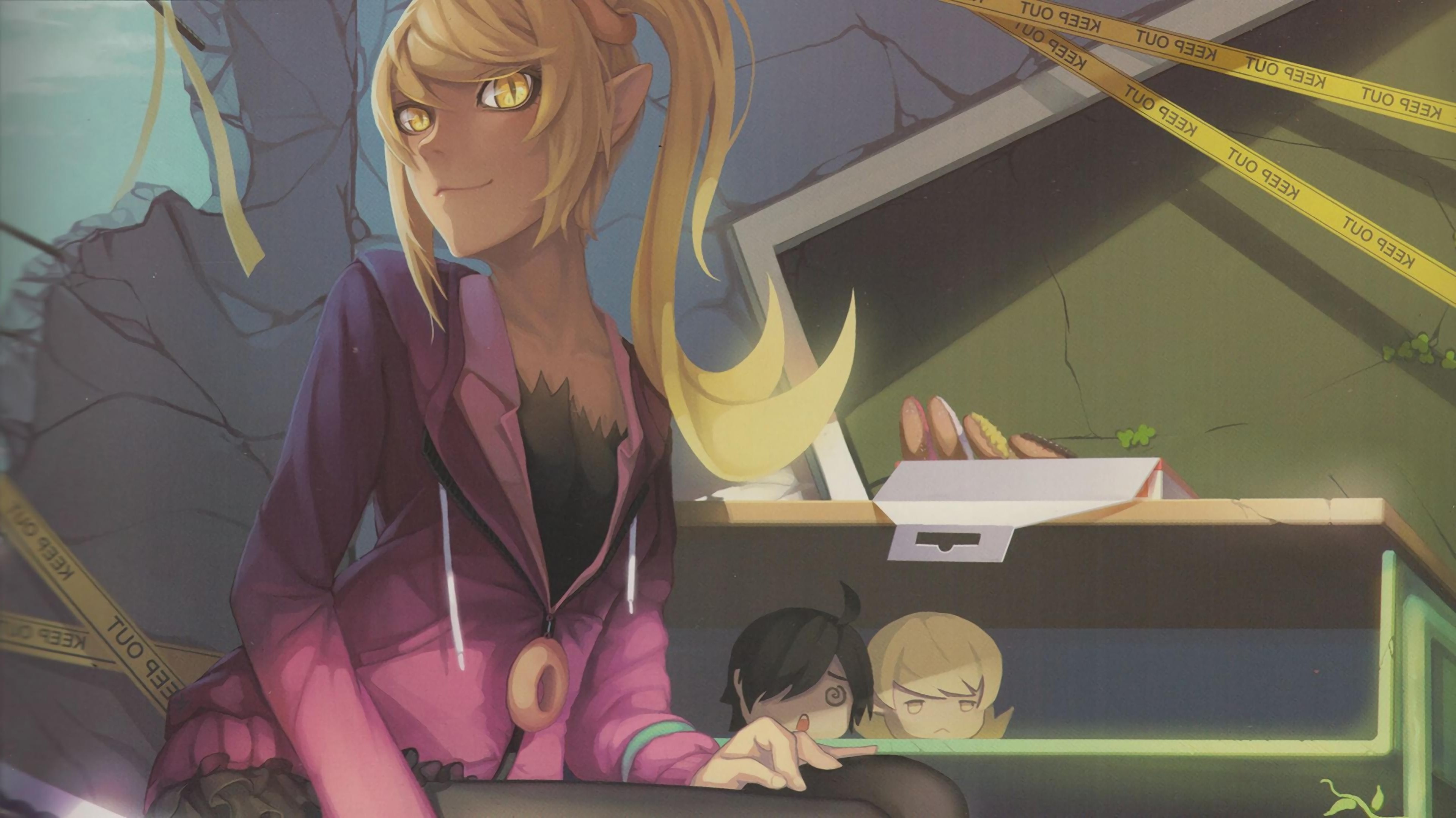 anime, Anime Girls, Oshino Shinobu, Long Hair, Blonde, Monogatari Series, Araragi Koyomi Wallpaper