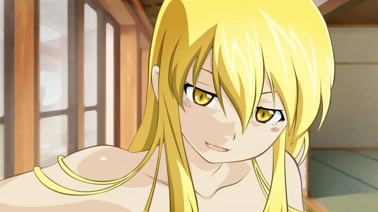 anime, Anime Girls, Oshino Shinobu, Blonde, Long Hair, Monogatari Series HD Wallpaper Desktop Background