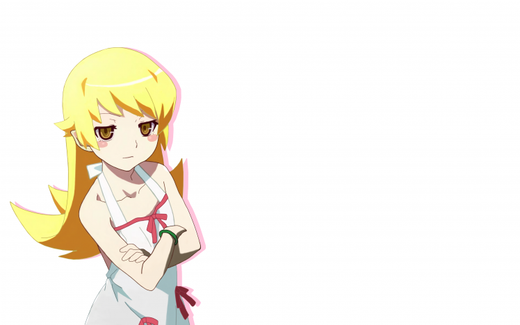 anime, Anime Girls, Oshino Shinobu, Blonde, Long Hair, Vector Art, Monogatari Series HD Wallpaper Desktop Background