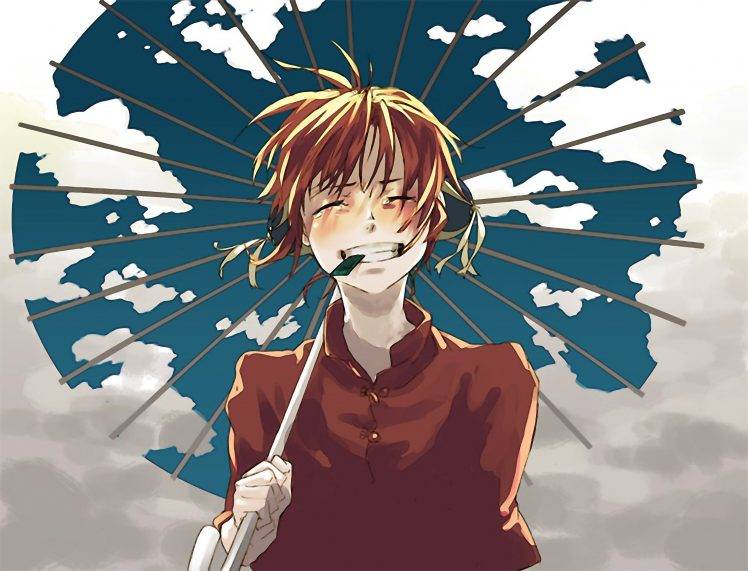 Gintama, Kagura, Umbrella, Redhead, Seaweed HD Wallpaper Desktop Background