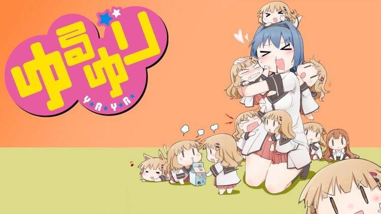 Yuru Yuri, Anime Girls, Oomuro Sakurako, Chibi, Furutani Himawari HD Wallpaper Desktop Background