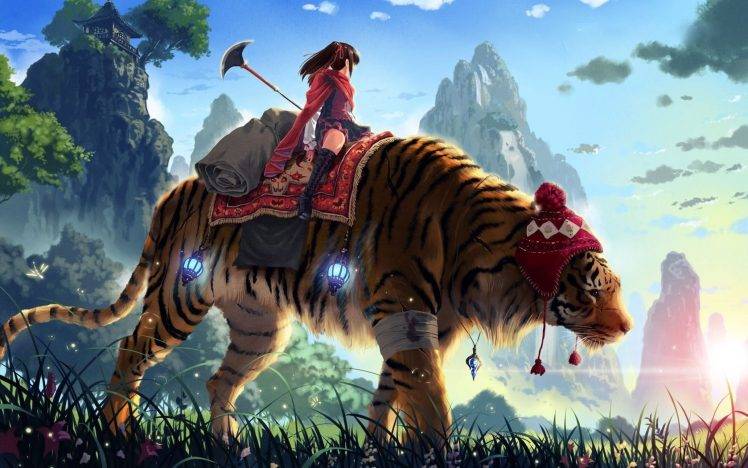tiger, Original Characters HD Wallpaper Desktop Background
