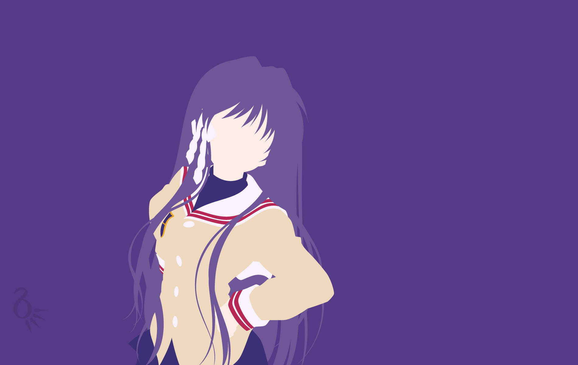 Clannad, Fujibayashi Kyou, Anime, Test Kyou, Please Ignore, Simple Background Wallpaper