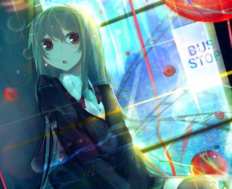 anime Girls, Original Characters, Long Hair, Looking Away, Open Mouth HD Wallpaper Desktop Background