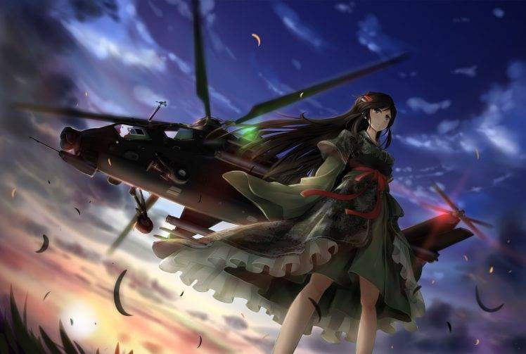 TC1995, Military, Anime Girls, Helicopters HD Wallpaper Desktop Background