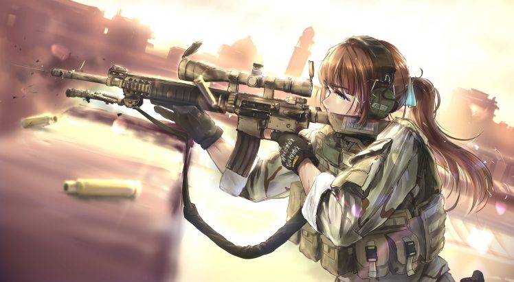 TC1995, Military, Women, Anime Girls, Weapon, Rifles HD Wallpaper Desktop Background