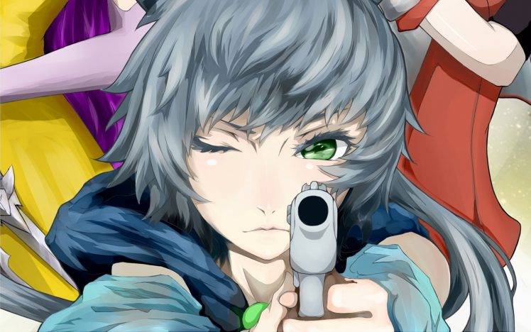 anime, Manga, Green Eyes, Gun HD Wallpaper Desktop Background