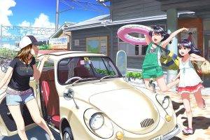 anime, Car, Original Characters, Anime Girls