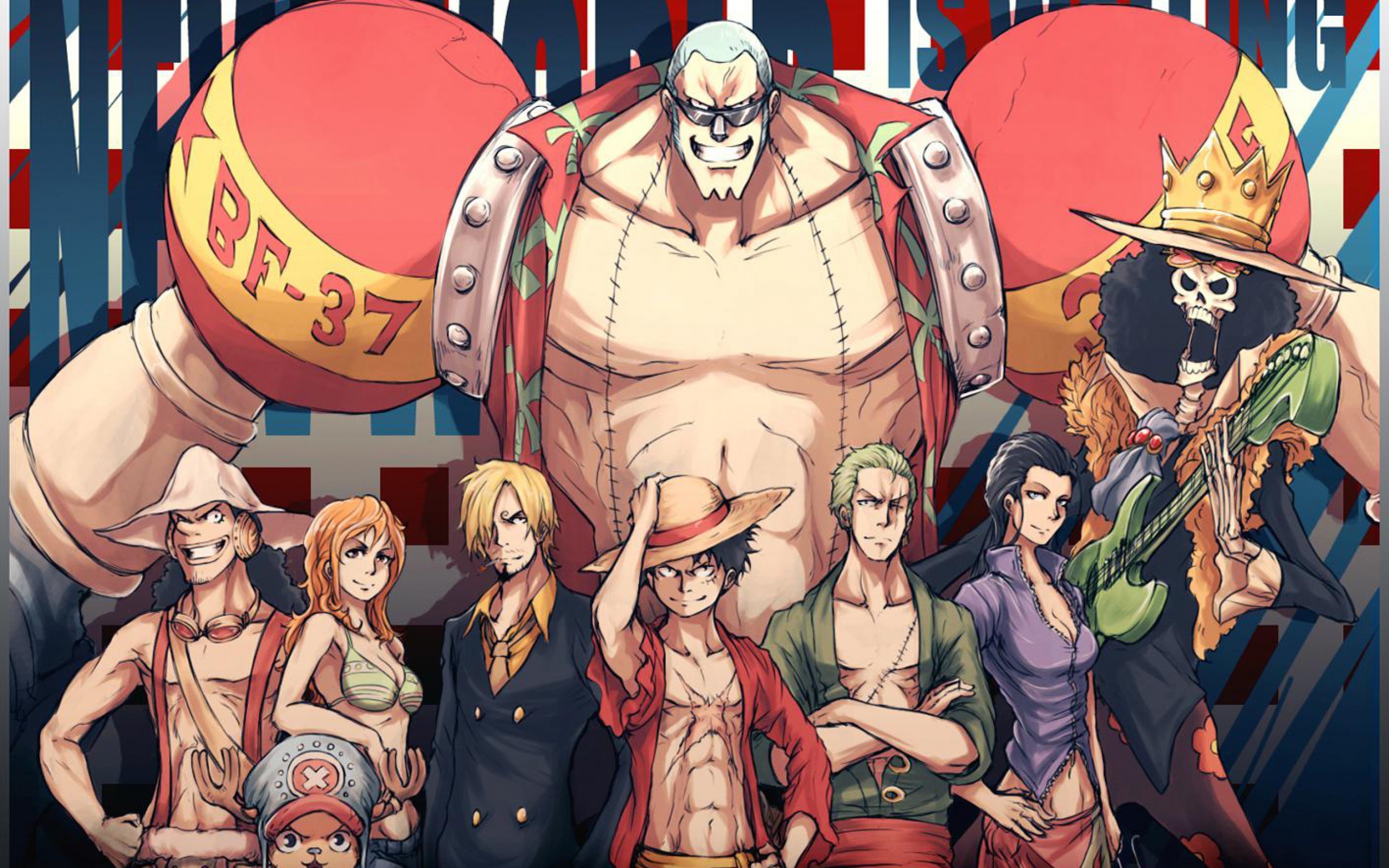 manga, Anime, One Piece, Monkey D. Luffy, Roronoa Zoro, Ussop, Nami, Nico Robin, Franky Wallpaper