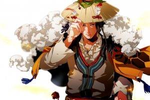 anime, Original Characters, Anime Boys, Hat, Feathers